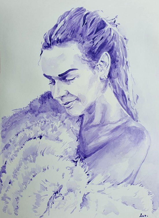 online_kunstgalerie_artemis_irenaus_von_baste_portrat_pelzmantel_dez_20 The Franco-Swiss online gallery offers you a drawing by Artemis Irenäus von Baste: nude with fur