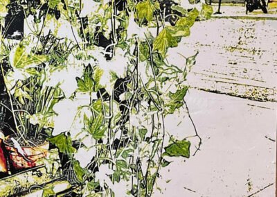 Alain Cabot Abstraction végétale 3 / 2022 / technique mixte sur toile 50x50cm / prix de vente 800€.