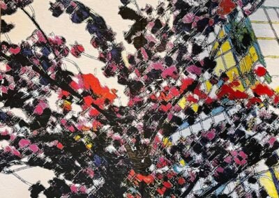 Tree of Life : série abstractions végétales technique mixte sur toile, 50x50 cm, sans titre, 2022